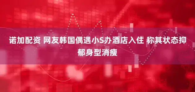 诺加配资 网友韩国偶遇小S办酒店入住 称其状态抑郁身型消瘦